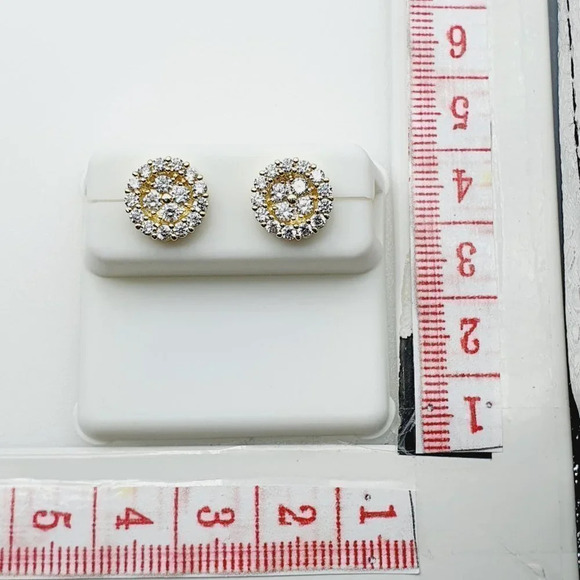 "14K Gold Plated Cubic Zircon Earrings, INUS1BR130 - Picture 6 of 10